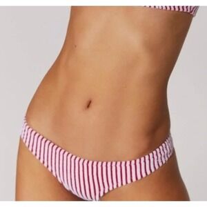 Spiritual Gangster Nautical Stripe Bikini Bottom Size M Red White Terry Cloth